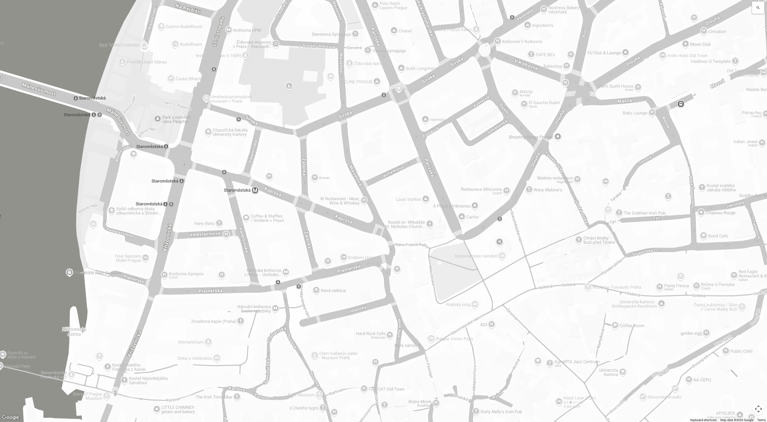 Mapa kanceláře Necktip v Praze