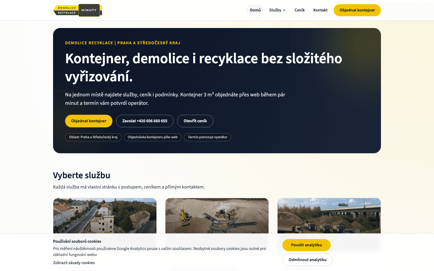 Demolice Recyklace — ukázka projektu